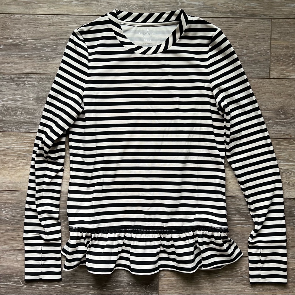 Nwot Kate Spade Striped Workout Top